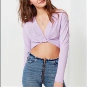 Urban outfitters cropped front twist long sleeve
